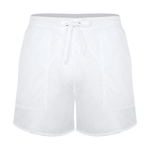 Men See Through Boxer Briefs Drawstring Quick Dry Beach Shorts Pants