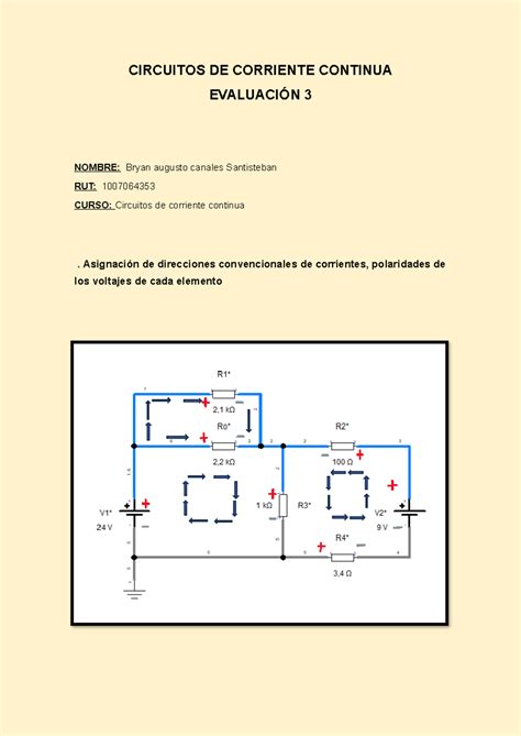 Evaluacion Cc Circuitos De Corriente Continua Evaluaci N Nombre