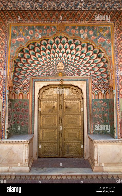 The Lotus Or Summer Gate In The City Palace Of Jaipur In Rajasthan