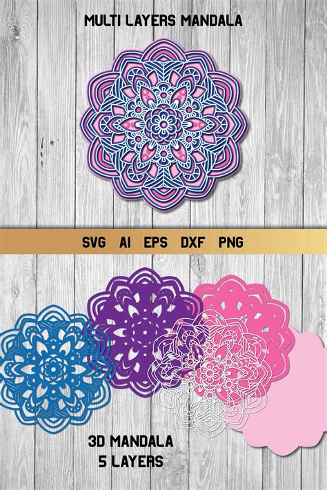 3d Layered Mandala Multi Layer Svg Cut File 554115 Cut Files Design Bundles