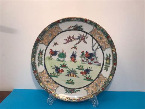 Big Plate Famille Verte Porcelain Rooster China Catawiki