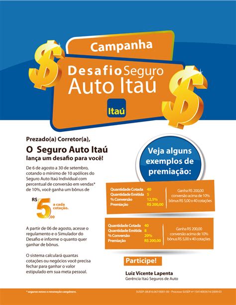 Campanha Desafio Seguro Auto Itaú Seguros SE