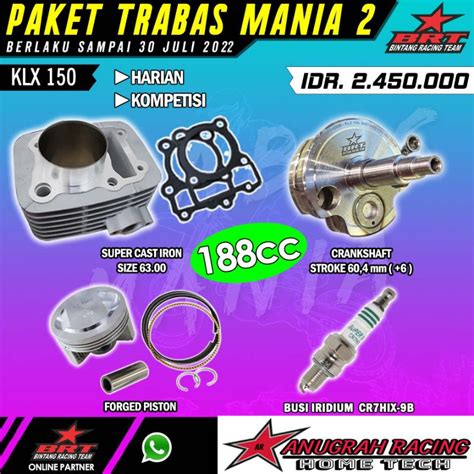 Jual Brt Paket Bore Up Trabas Mania Klx Kruk As Block Cast Iron