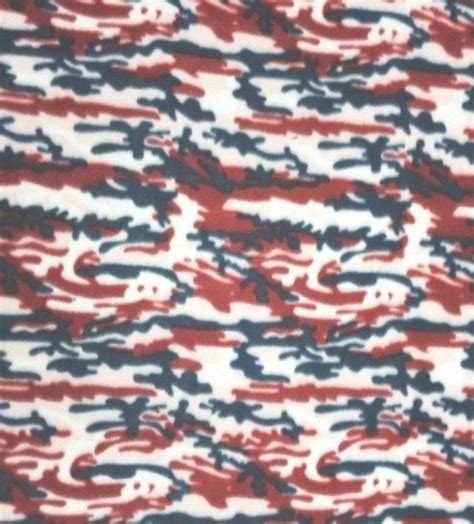 Royal & Red Camouflage Fleece Fabric - Fleece Fabric Print by The Yard ...