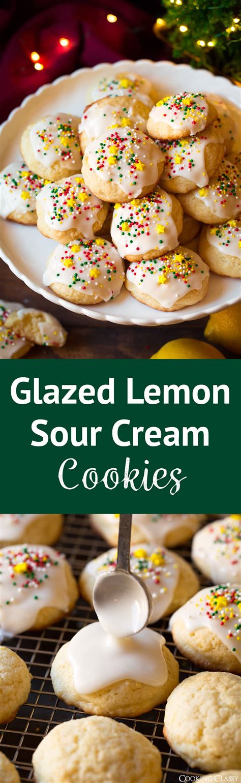 Glazed Lemon Sour Cream Cookies Cooking Classy