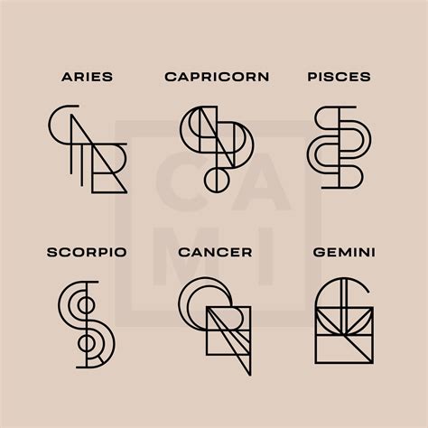 Zodiac Sign Logos Tiktok Custom Nameword Logo Digital File Instant