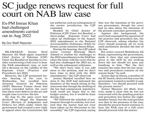 Dawn Epaper Aug 30 2023 Sc Judge Renews Request For Full Court On