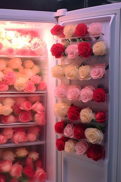 Premium Photo Warehouse Refrigerator Wholesale Flowers For Flower