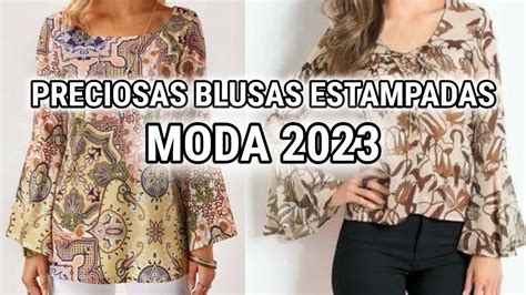 Blusas Estampadas De Moda Bellas Y Elegantes Blusas Y Blusones