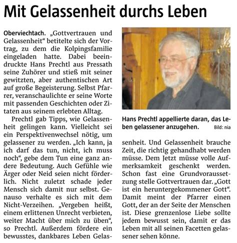 Vortrag Pfarrer Edmund Prechtl Mit Gelassenheit Durchs Leben