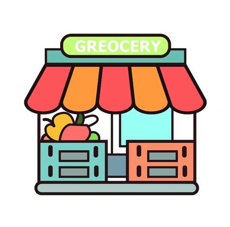 Premium Vector Groceries Shop Vector Illustration Design