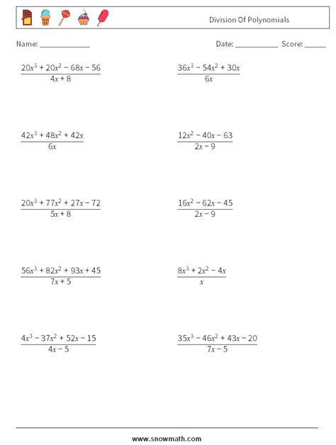 Free Division Of Polynomials Worksheet With Answers Download Free Division Of Polynomials