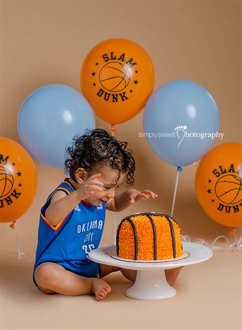 Baby Boy 1st Birthday Basketball Theme Theme Image