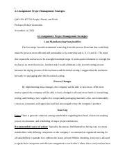 Assignment Project Management Strategies Docx Assignment