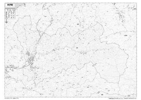 マップルの市町村別行政区分地図 愛媛県 内子町 （モノクロ）を印刷販売マップル地図プリント