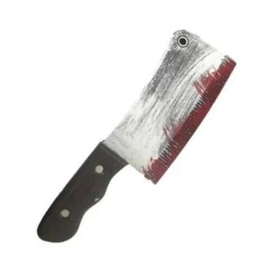 Ekoi Cuchillo Carnicero Con Sangre Broma Falso Halloween Plateado