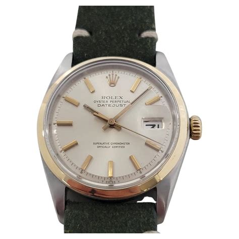 Mens Rolex Oyster Datejust 1600 14k Gold SS Automatic 1960s Vintage