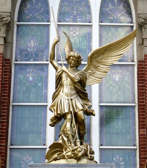 Large Famous Figure Saint Michael Church Sculpture Archangel Statue