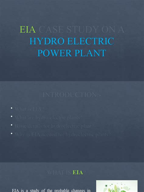 EIA Case Study of a hydroelectric power plant | PDF | Hydroelectricity ...