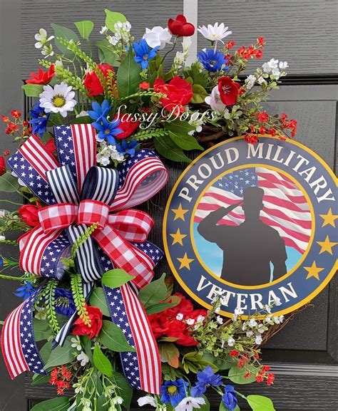 Military Veterans Wreath, Patriotic Wreath, Memorial Day Wreath ...