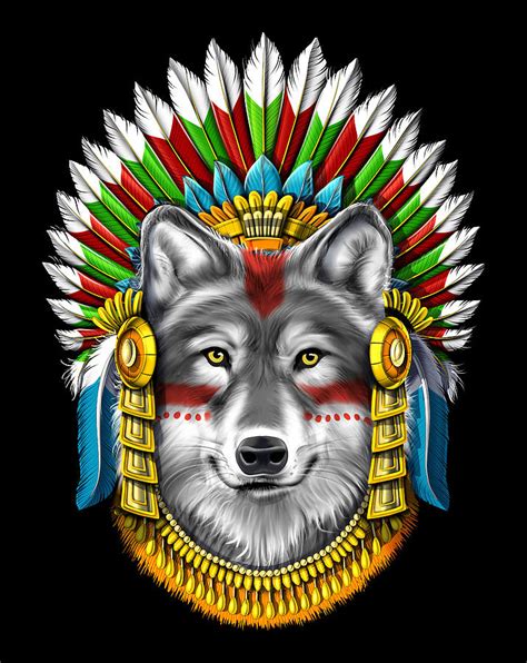 Wolf Aztec Warrior Digital Art By Nikolay Todorov Fine Art America