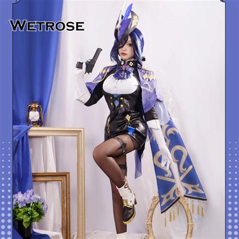 Wetrose Genshin Impact Clorinde Cosplay Costume Cos Suit Anime Game