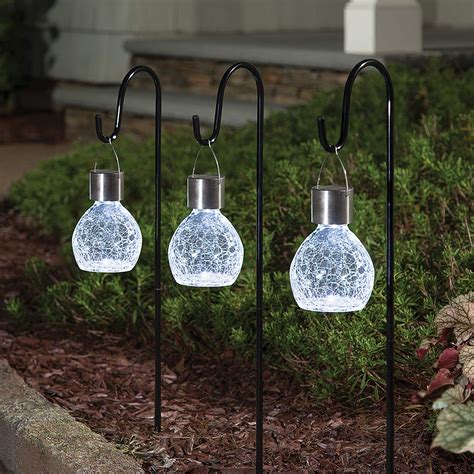 Steel Color-Changing Solar LED Hanging Path Lights Set of 4 - #96H58 ...