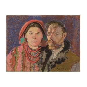 Self Portrait With Wife Painting By Stanis Aw Wyspia Ski Pixels