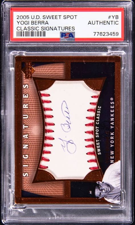 U D Sweet Spot Classic Signatures Yogi Berra Signed Card Psa