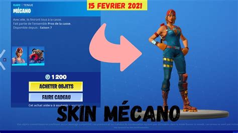 New Skin MÉcano Boutique 15 Fevrier 2021 Fortnite Royal Item Shop 1502 Boutique Daujourd