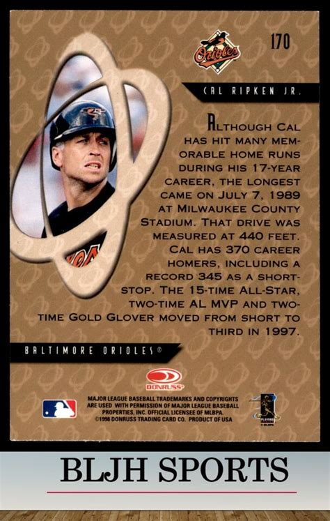 1998 Donruss Preferred 170 Cal Ripken Jr Baltimore Orioles PP GS