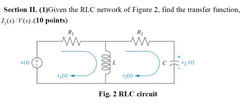 Solved Section Ii Given The Rlc Network Of Figure Chegg