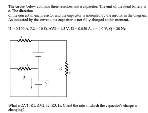 Solved The Circuit Below Contains Three Resistors And A Chegg