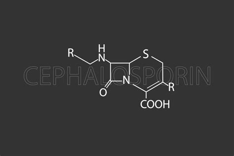 Cefalosporina Molecular Esquelético Químico Fórmula 37960325 Vector En