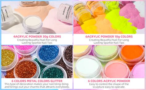 Morovan Acrylic Nail Kit 10 Colors Acrylic Powder Acrylic