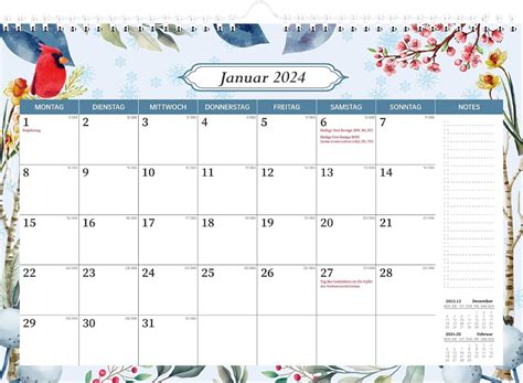 Wandkalender Calendar Monate Von Januar Juni