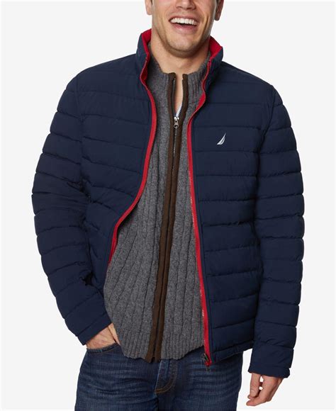 Nautica Synthetic Big And Tall Stretch Reversible Jacket In Navybright