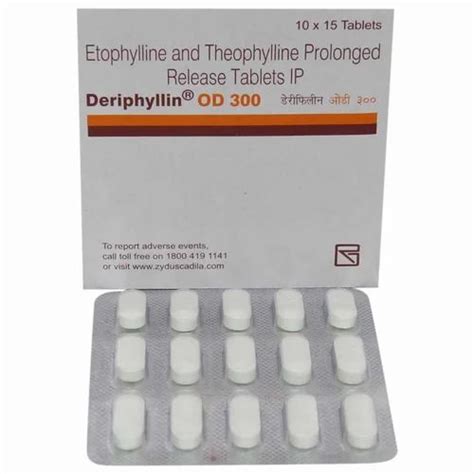 Etofylline DERIPHYLLIN OD 300 MG At Rs 200 Stripe Mominpura Nagpur