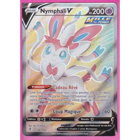 CARTE POKEMON 183 203 NYMPHALI V EVOLUTION CELESTE EPEE ET BOUCLIER EB 7 FR