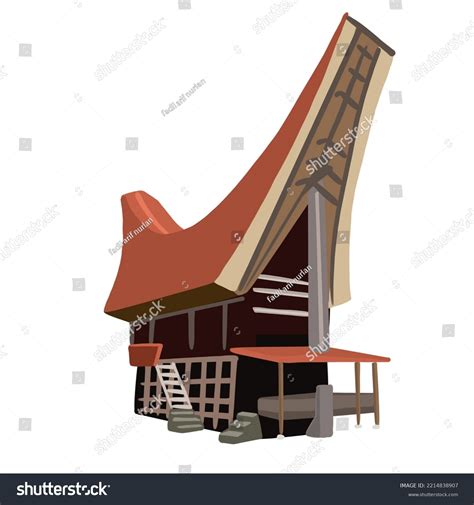 Ilustrasi Stok Traditional Toraja House Called Tongkonan Tongkonan