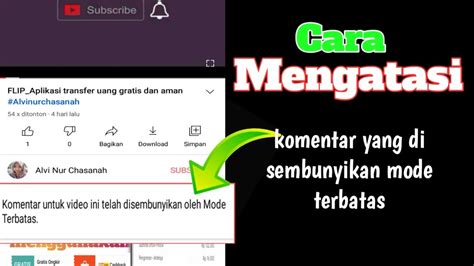 Cara Mengatasi Komentar Yang Di Sembunyikan Mode Terbatas YouTube