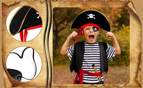 Piratenkostüm Kinder Piratenhut Kinder Augenklappe Pirat Piraten