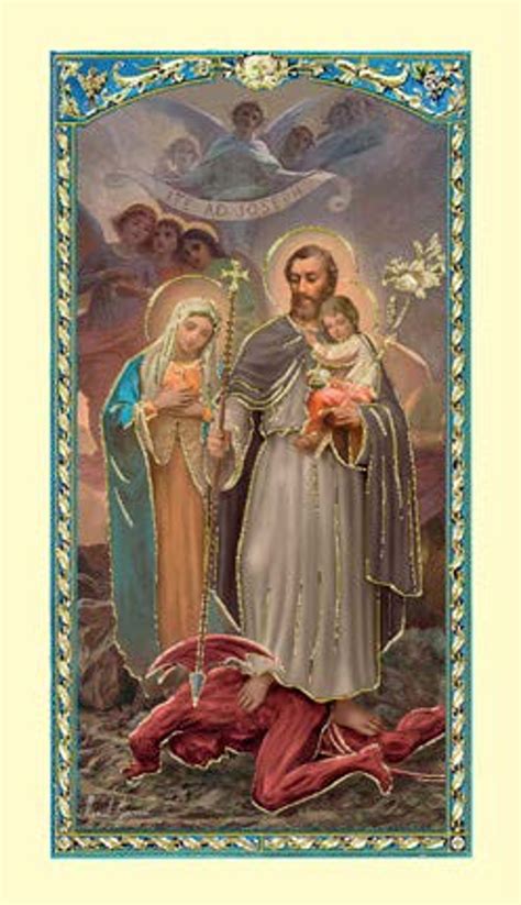 Prayer To St Joseph Terror Of Demons Holy Card Holy Land Art Company