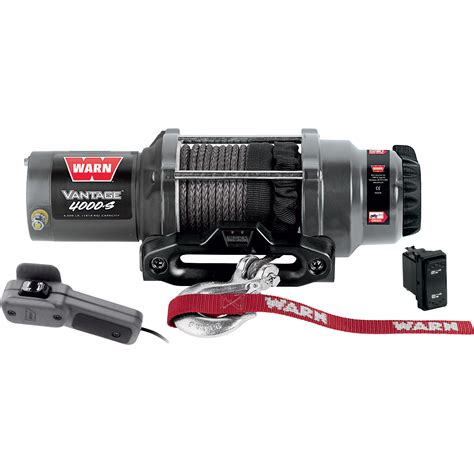 Warn Vantage 4000 Series 12 Volt Dc Powered Electric Atv Winch — 4000 Lb Capacity Synthetic