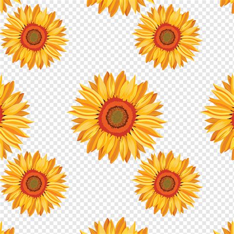 Sunflower Seamless Pattern Background Png PNGWing