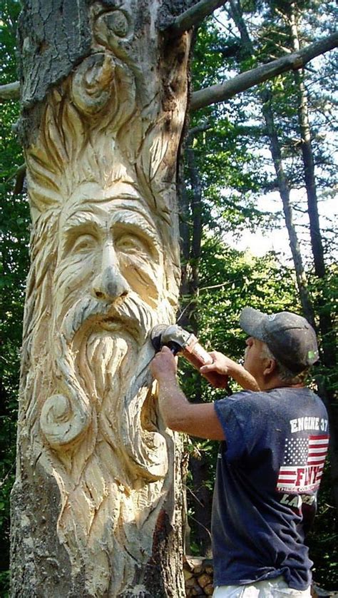 Custom Tree Art Wood Carving Art Wood Carving Faces Tree Art