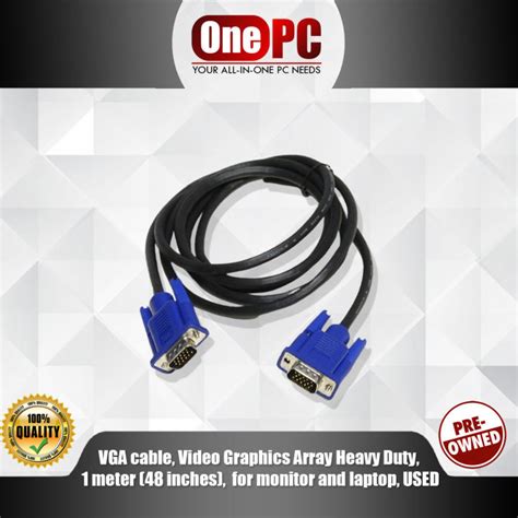 Vga Cable Video Graphics Array Heavy Duty 1 Meter 48 Inches For