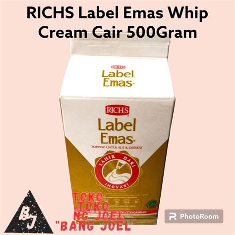 RICHS Label Emas Whip Cream Cair 500Gram Whipping Cream Cair Whip