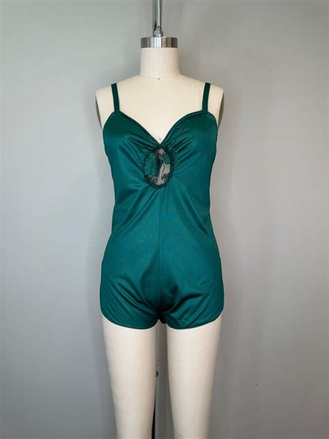 Vintage Emerald Green One Piece Lingerie Gem