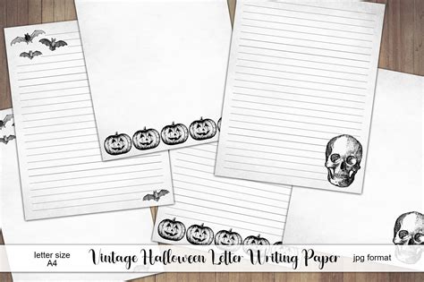 Vintage Halloween Stationery Graphic by NiftyCraftyHouse · Creative Fabrica